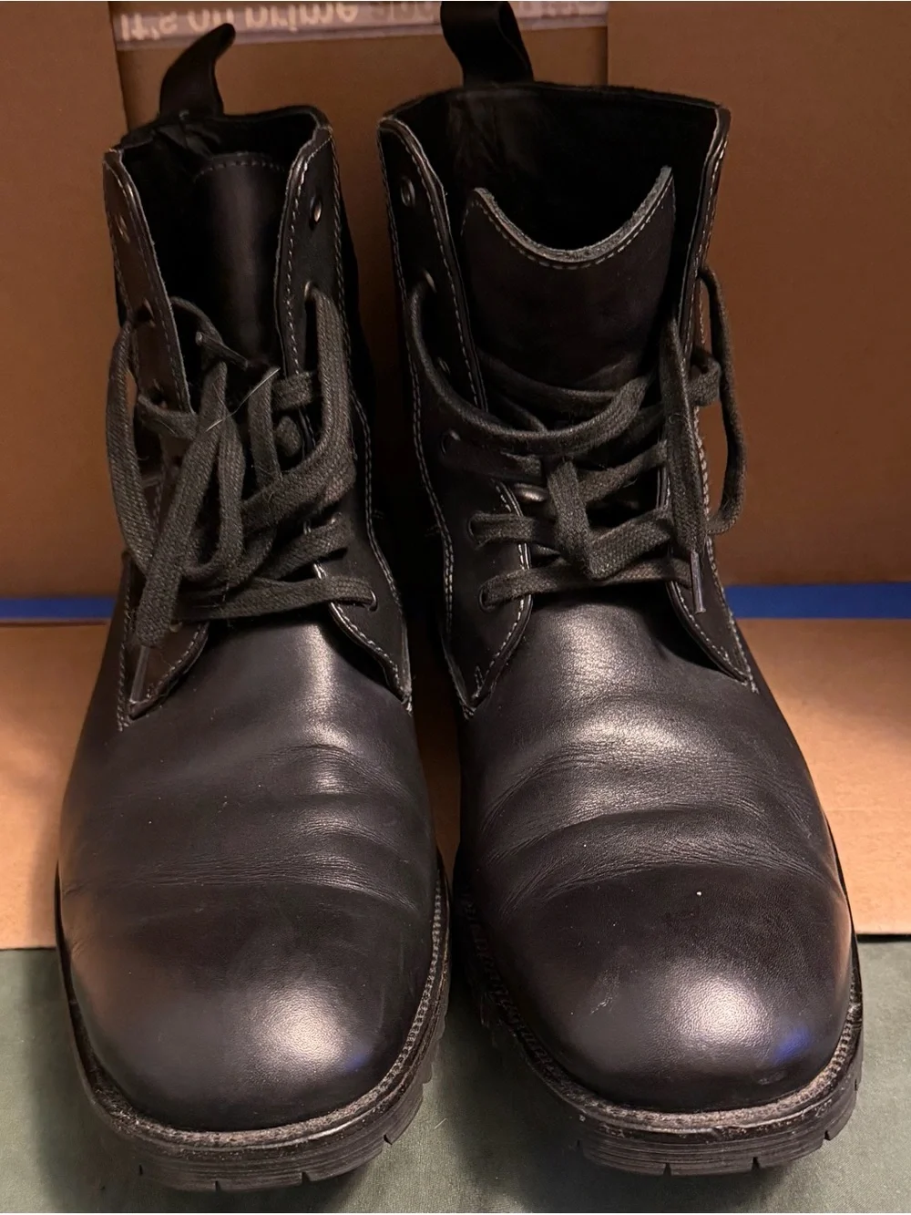 Gordon Rush Black Leather and Suede Lace-Up Boots